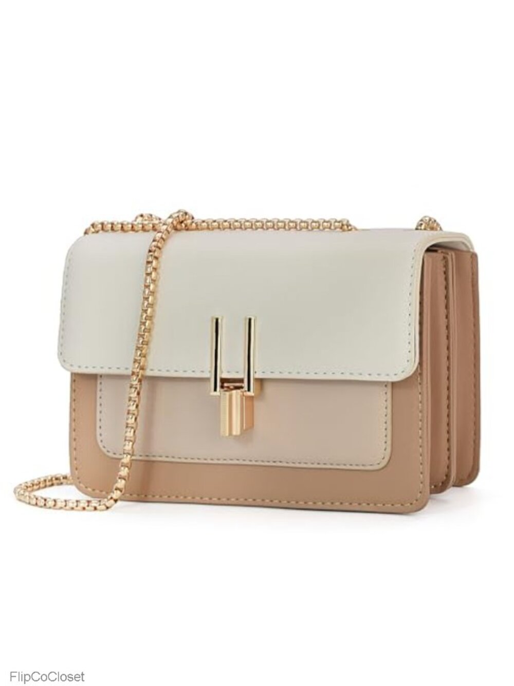 Cute Color Block Crossbody Bag PU Leather Satchel Shoulder Purse for Women